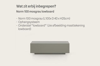 Tv-meubel, mos + lowboard, RAAT, Norm 100, mos